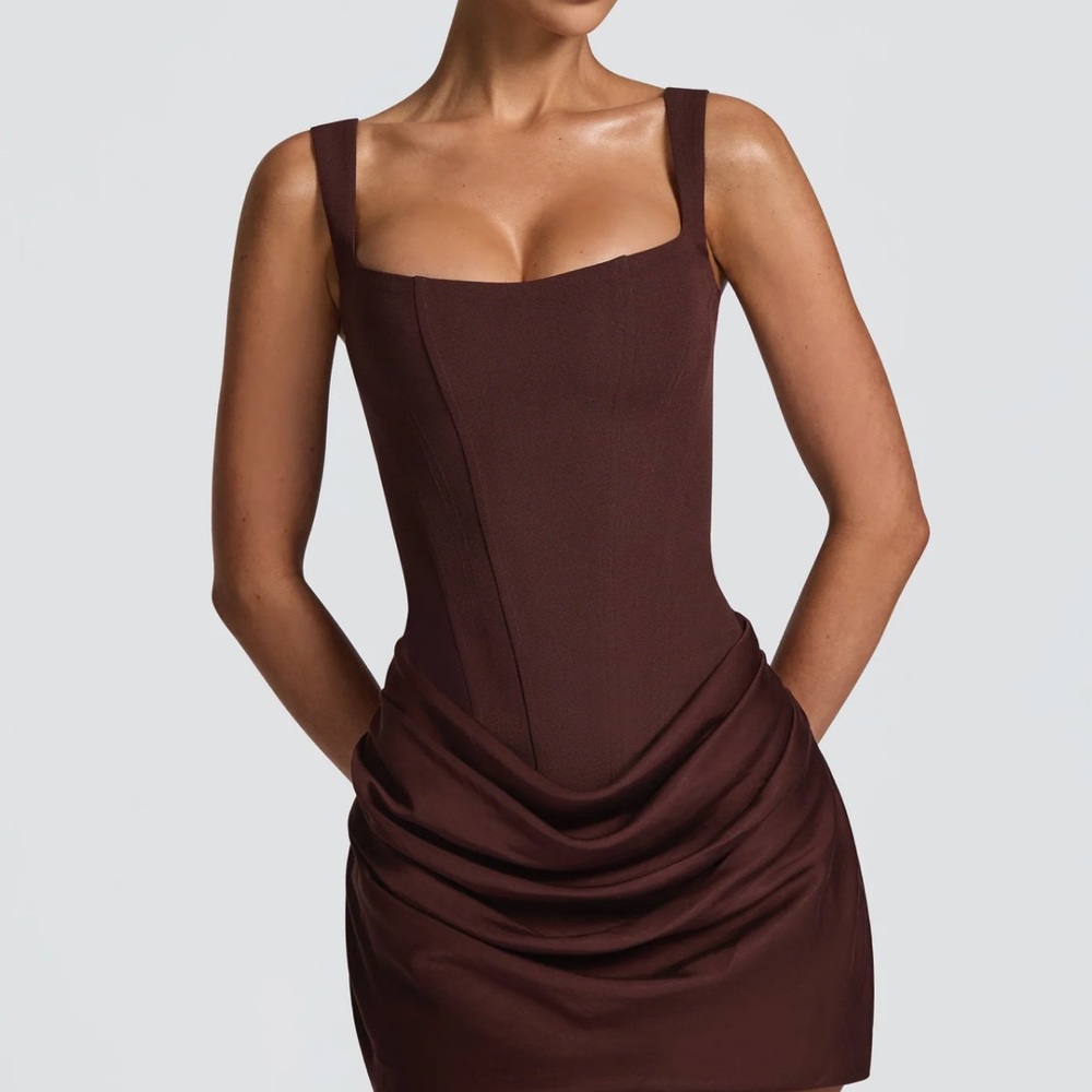 Cornelia Mini Dress - Plum Brown - Babyboo Size Small - Picture 4 of 4